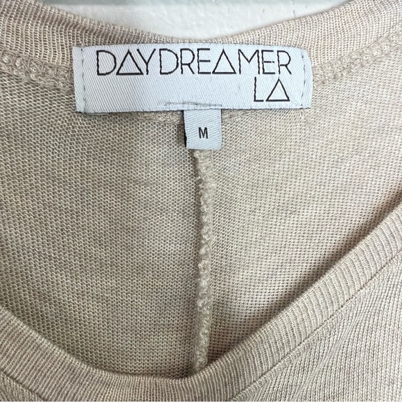 DAYDREAMER LA Wide Neckline Drop Sleeve Slouchy Long Sleeve Cream Top - Picture 8 of 10